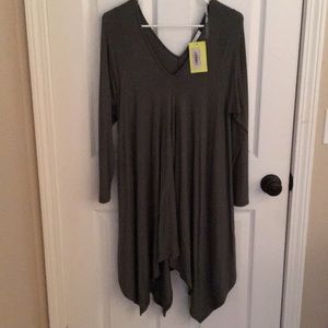 Olive high-low hem midi dress. New with tags!